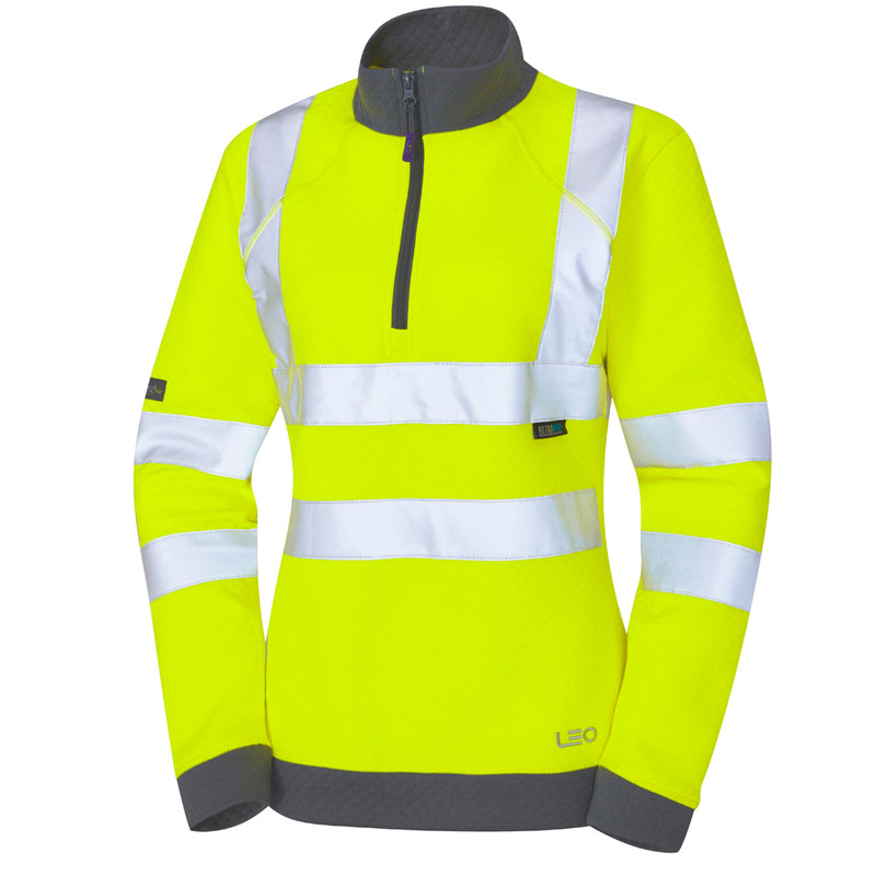 Leo Workwear Elberry Iso 20471 Cl 2 Women'S  1/4 Zip Sweatshirt