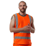 Leo Workwear Ashford Leo Ecoviz Comfort Sleeveless T-Shirt - V01 - thumbnail 3