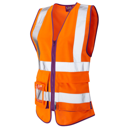 Leo Workwear Lynmouth Iso 20471 Cl 2 Superior Womens Waistcoat