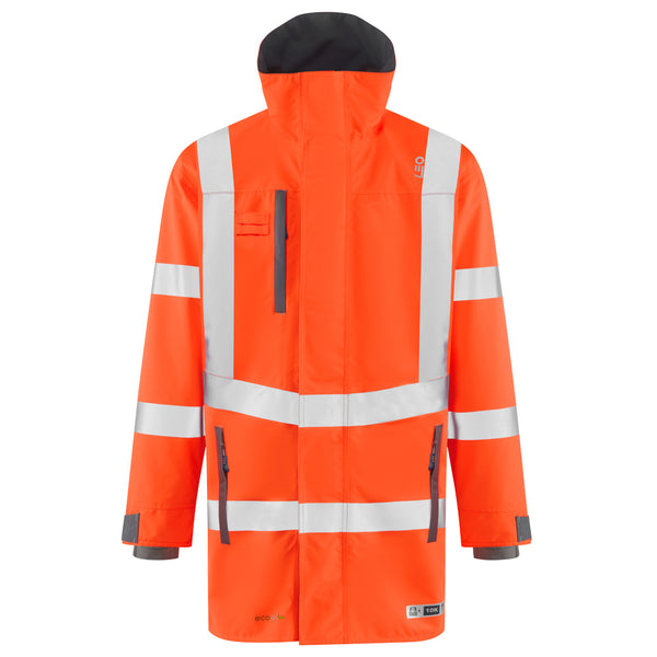Leo Workwear Eastleigh Leo Ecoviz 10K Performance Breathable Anorak in Orange Colour