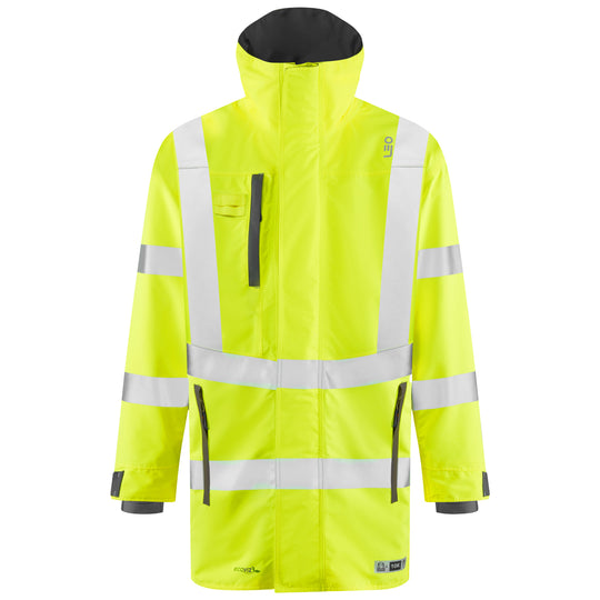 Leo Workwear Eastleigh Leo Ecoviz 10K Performance Breathable Anorak in Fluorescent Yellow Colour