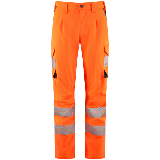 Leo Workwear women’s trousers in EcoViz stretch polyester with lightweight flexible cargo design