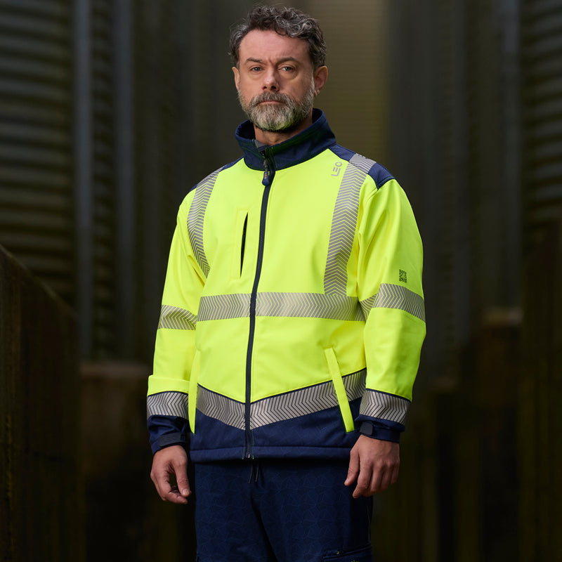 Leo Workwear Bowden Iso 20471 Cl 2 Softshell Jacket