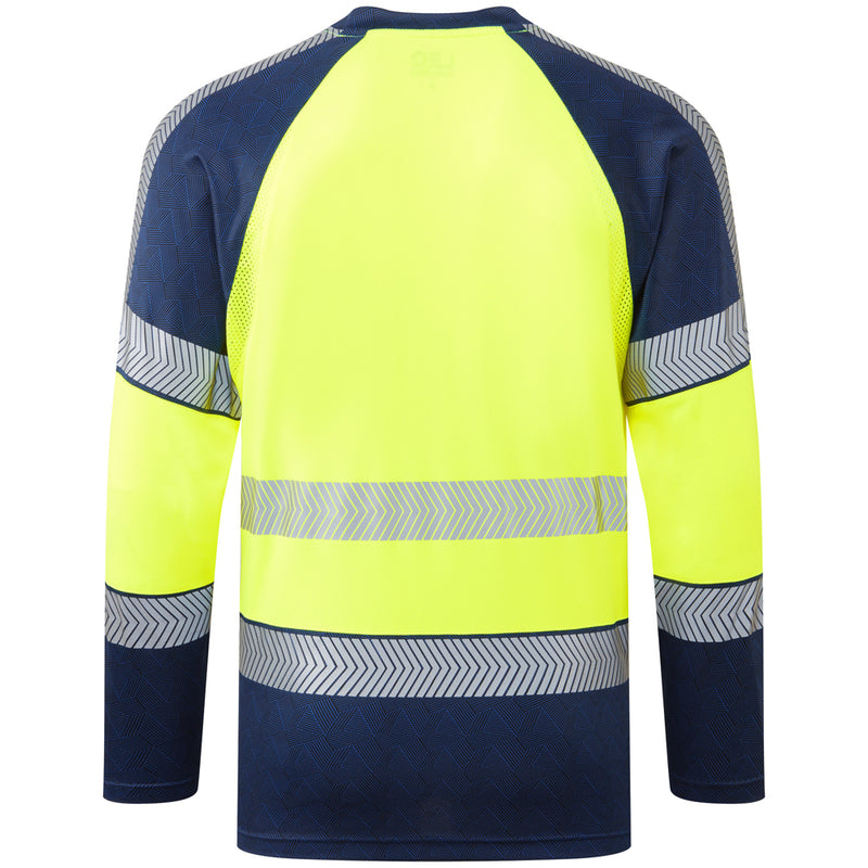 Leo Workwear Ruda Leo Ecoviz Performance+ Dual Colour Long Sleeve T-Shirt