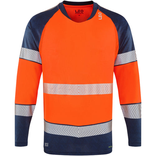 Leo Workwear Ruda Leo Ecoviz Performance+ Dual Colour Long Sleeve T-Shirt - T17