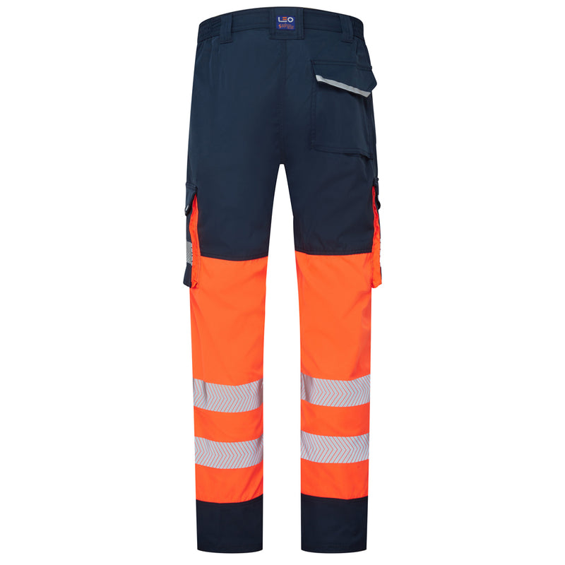 Leo Workwear Winsford Leo Ecoviz Lightweight Polyester Stretch Cargo Trousers