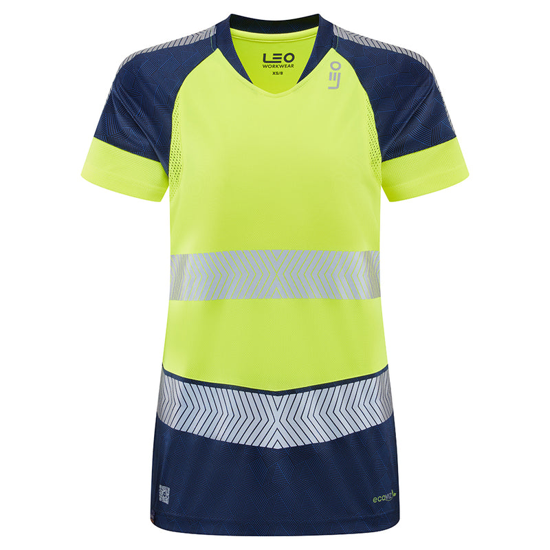 Leo Workwear Lorna Leo Ecoviz Performance+ Womens Dual Colour T-Shirt