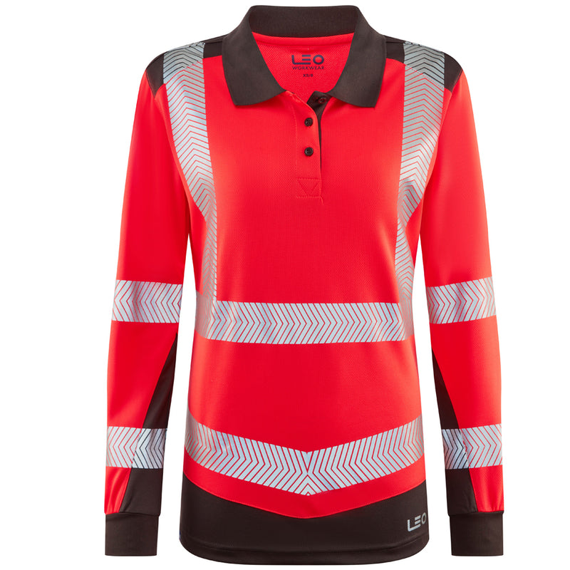 Leo Workwear Hazelwood Leo Ecoviz Performance+ Women's Dual Colour Sleeved Polo Shirt - PL15