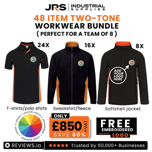 48 Item Two Tone Workwear Bundle with Free Logo (Perfect for a Team of 8)
