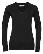 Russell Ladies V-Neck Knitted Pullover - thumbnail 1