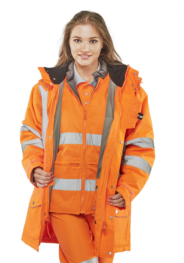 B-Seen Elsener Hi-Vis 7-in-1 Jacket and Bodywarmer Waterproof