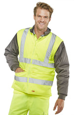 B-Seen Elsener Hi-Vis 7-in-1 Jacket and Bodywarmer Waterproof - thumbnail 6