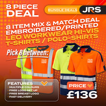 8x Embroidered/Printed Leo Workwear Hi-Vis T-Shirt/Polo Shirt Bundle Deal