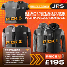 8 Item Printer Prime Premium Embroidered Workwear Bundle with Free Logo