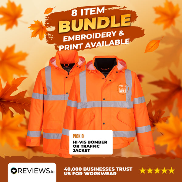 8x Printed Hi-Vis Bomber/Traffic Jacket Bundle