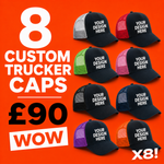 8x Beechfield Embroidered/Printed Trucker Caps Bundle with Company Logo - thumbnail 1