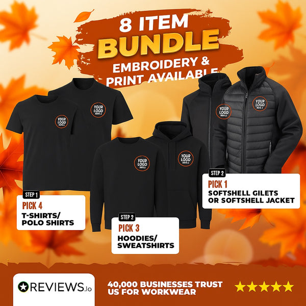 8 Item Lone Ranger Embroidered/Printed Workwear Bundle with Free Logo