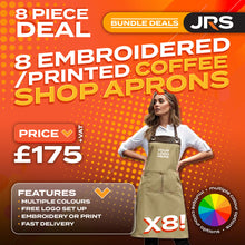 8x Embroidered/Printed Coffee Aprons Bundle Deal - PR123