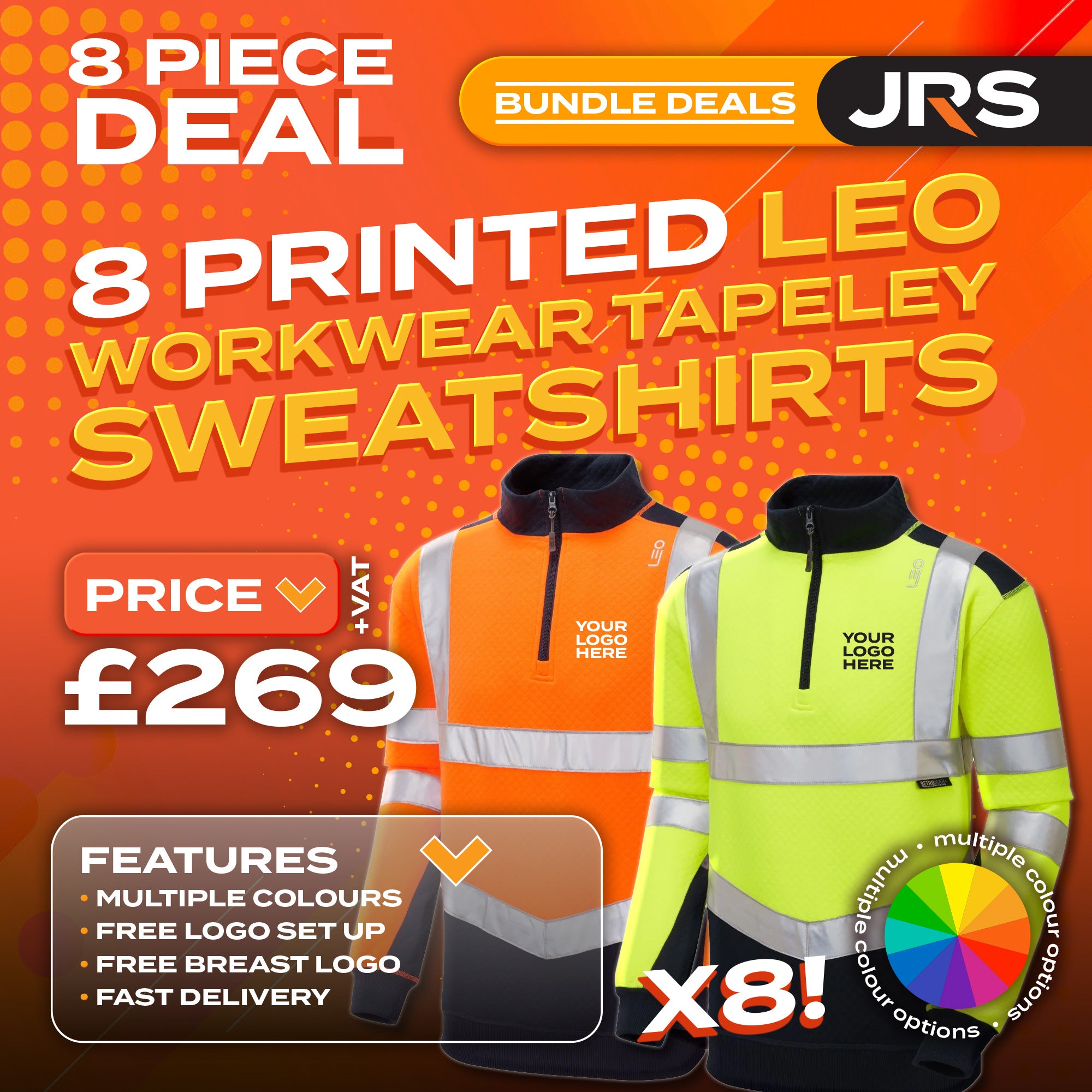 8x Printed Leo Workwear Tapeley Sweatshirts