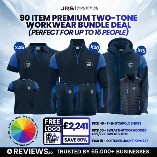 90 Item Premium Two-Tone Embroidered Workwear Bundle Deal