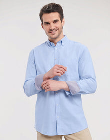 Russell Long Sleeve Tailored Washed Oxford Shirt