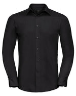 Russell Mens Long Sleeve Tailored Polycotton Poplin Shirt - thumbnail 1