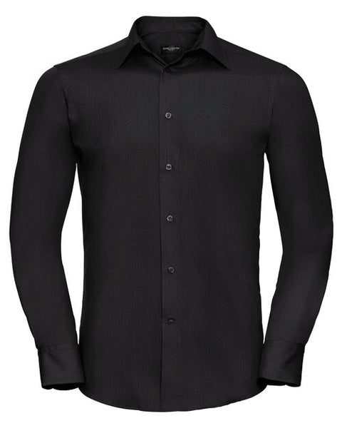 Russell Mens Long Sleeve Tailored Polycotton Poplin Shirt