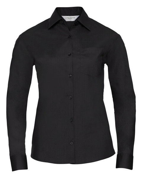Russell Ladies Long Sleeve Polycotton Poplin Shirt