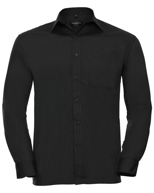 Russell Mens Long Sleeve Polycotton Poplin Shirt