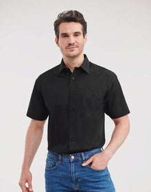 Russell Mens Short Sleeve Polycotton Poplin Shirt