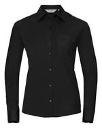 Russell Ladies Long Sleeve Pure Cotton Poplin Shirt - thumbnail 1