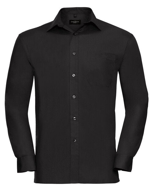 Russell Mens Long Sleeve Pure Cotton Poplin Shirt