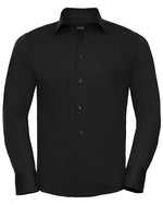 Russell Mens Long Sleeve Fitted Stretch Shirt - thumbnail 1