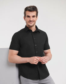 Russell Mens Short Sleeve Fitted Stretch Shirt