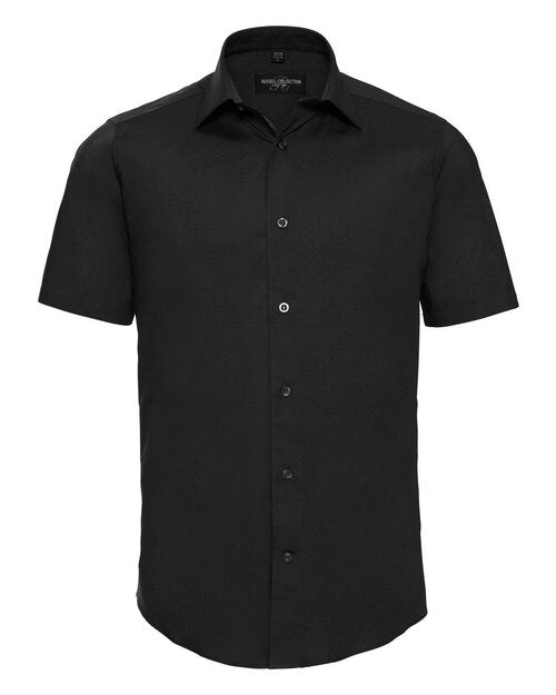Russell Mens Short Sleeve Fitted Stretch Shirt