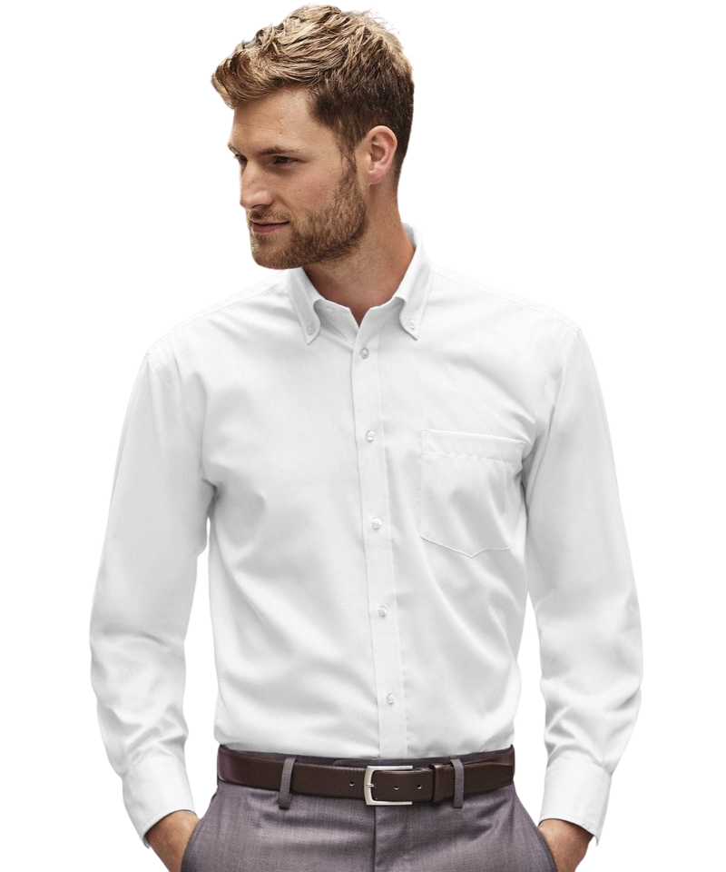 Russell Mens Long Sleeve Ultimate Non Iron Shirt White