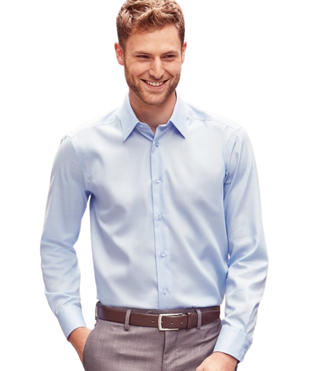 Russell Mens Long Sleeve Tailored Ultimate Non Iron Shirt