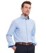 Russell Long Sleeve Tailored Contrast Herringbone Shirt - thumbnail 2