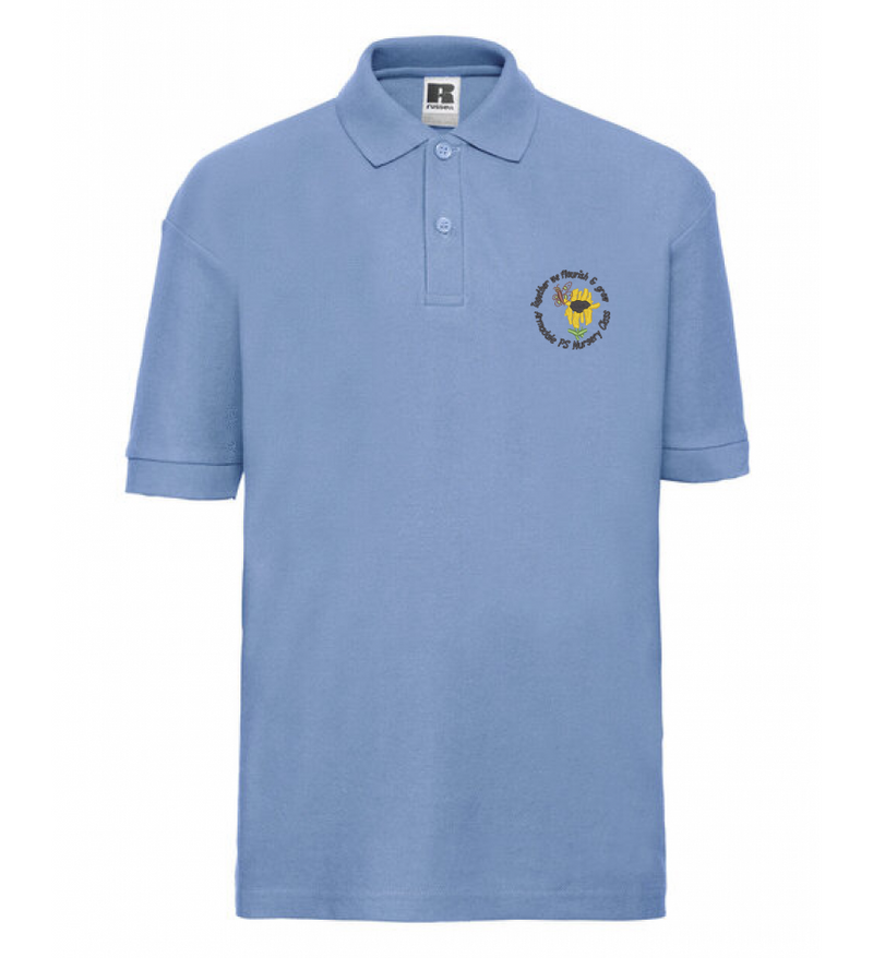 The Armadale ELC polo shirt for kids in royal blue, featuring the ELC logo.