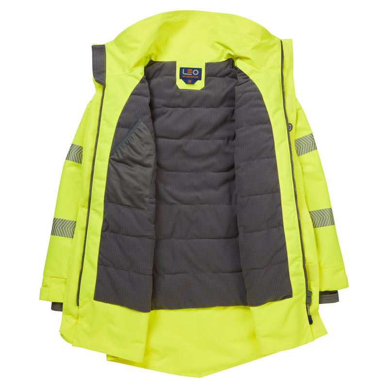 Leo Workwear PETROC Anorak - Yellow - Open