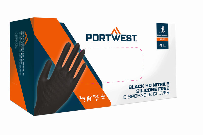 Portwest Orange HD Disposable Glove (100 Pack)