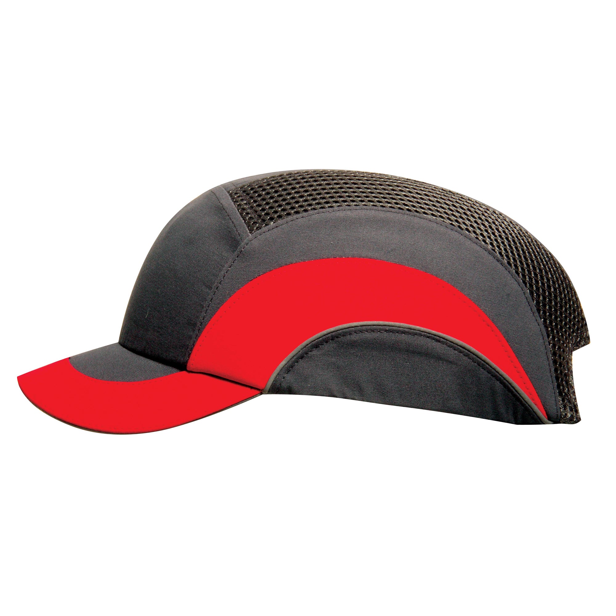 JSP Hardcap A1+ Bump Cap - 5cm Peak - Grey / Red