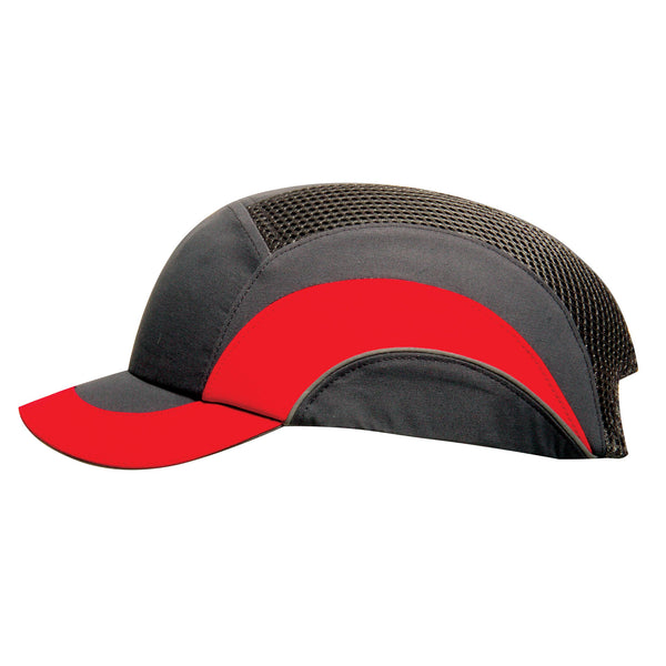 JSP Hardcap A1+ Bump Cap - 5cm Peak - Grey / Red