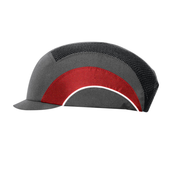JSP Hardcap A1+ Bump Cap - 2.5cm Peak - Grey / Red