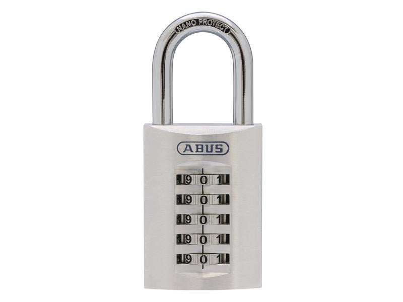 ABUS 183AL/45 aluminium combination padlock with a shackle-change function for versatility.