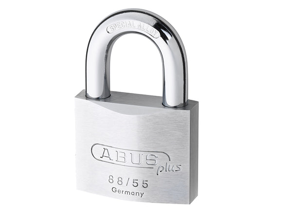 Carded ABUS 88/50C rekeyable brass padlock with the high-security ABUS-Plus disc cylinder.