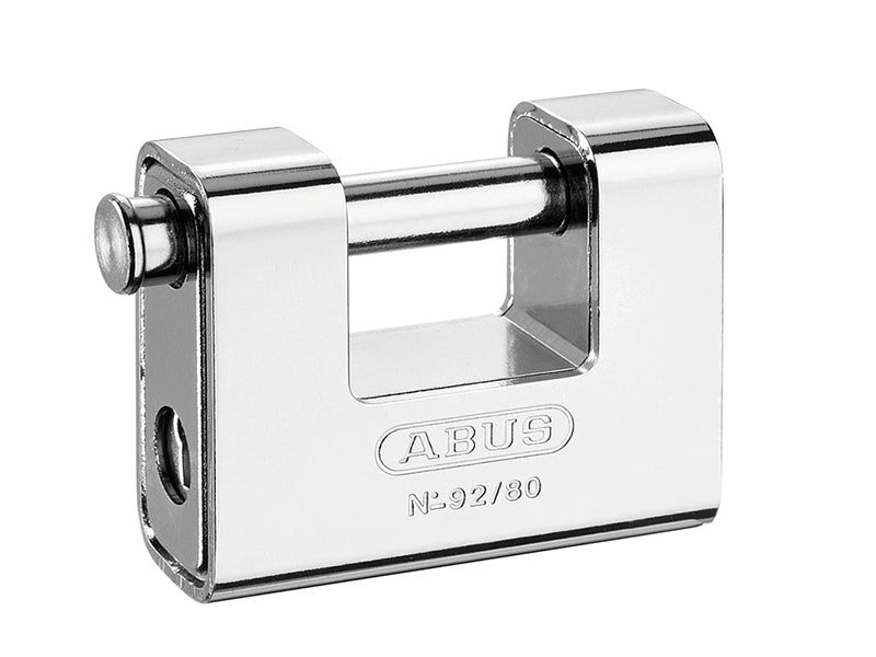 Keyed alike ABUS 92/80 Monoblock shutter padlock (KA20060) for convenient operation.