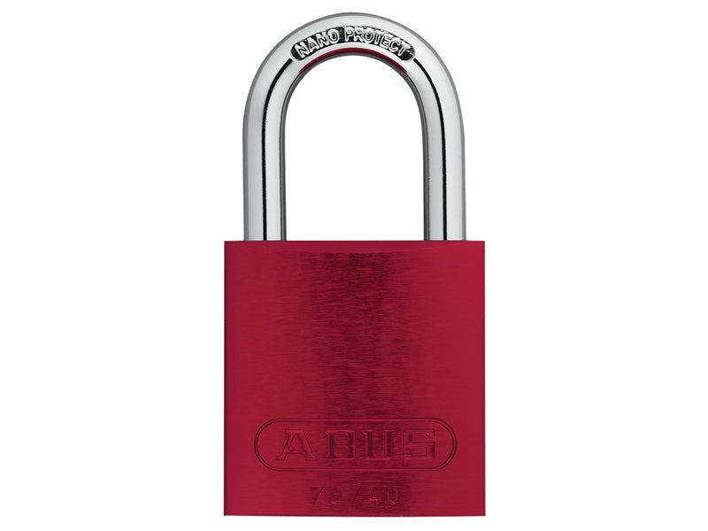 A six-pack of keyed alike Pink ABUS 72/40 long shackle safety padlocks.