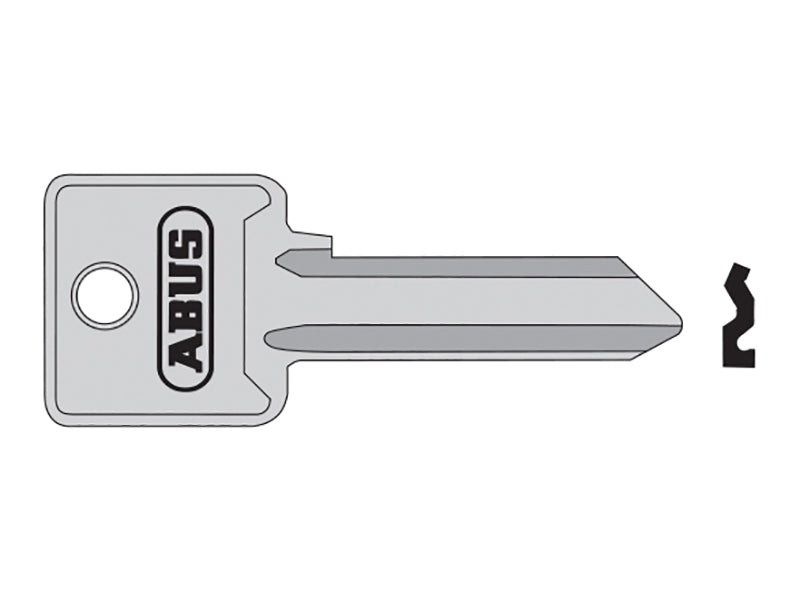 ABUS KB02701 key blank, a specific replacement for the ABUS 85 series.