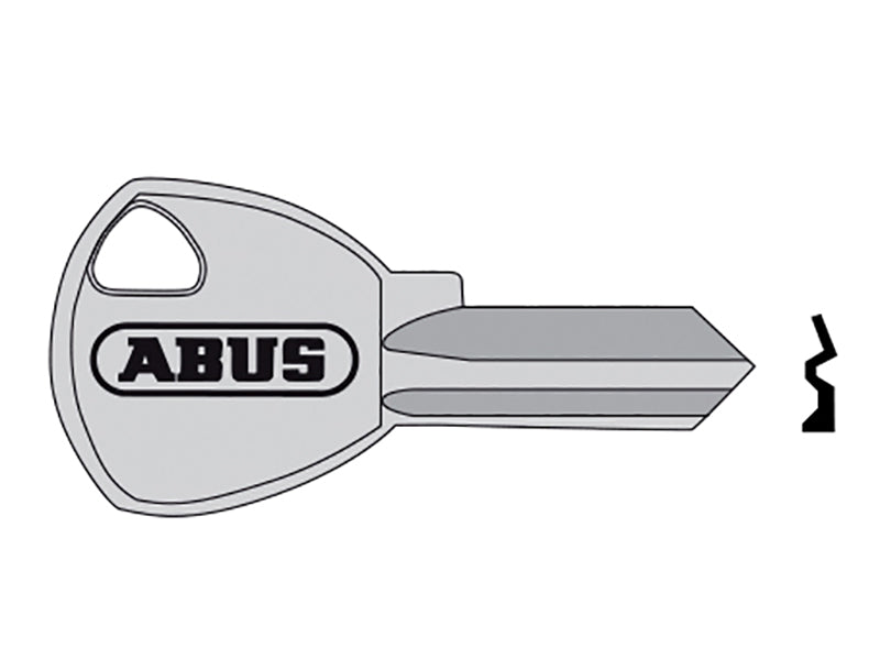 ABUS KB11405 key blank, a common replacement for modern 65 series padlocks.